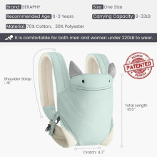 Extremely Soft and Comfortable Baby Carrier for Newborns, Ergonomic and Physiological Wrap-Around Sling, Easy Adjustment, 3-12kg,