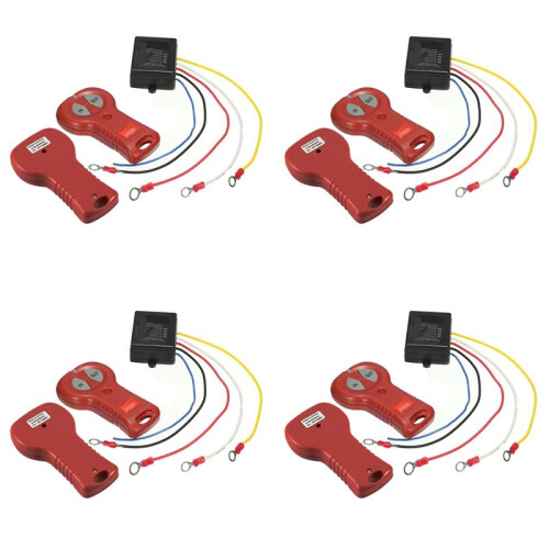 4X 12V 24V Wireless Winch Remote Control Set Electric Winch Control Kit Winch Remote Receiver for  Off-Road