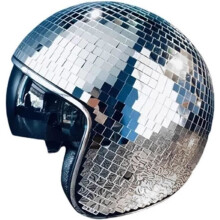 Disco Party Helmets, Disco Ball Helmets, Disco Ball Helmets, Disco Ball Helmets with Retractable Visor, Mirrored Glass Disco Helmets