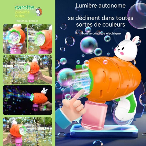 C Bubble Machine 16x9x20cm Turnip Bunny Bubble Machine Toy Electric Bubble Machine with Lights Gift for 1