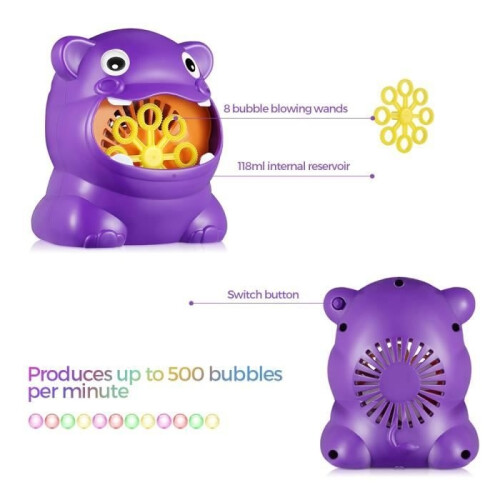 Children's Toy - Fully Automatic Bubble Machine - Frog-Shape - Purple - Unisex 1