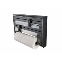 Porte-rouleau de papier toilette mural Leifheit Parat ComfortLine Noir 25794, porte-rouleau mural de cuisine pour 3 rouleaux avec
