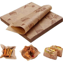 Pack of 100 sheets of 25 x 25 cm parchment paper for hamburger baskets, buttered bread, cheese, fries (25cm25cm)