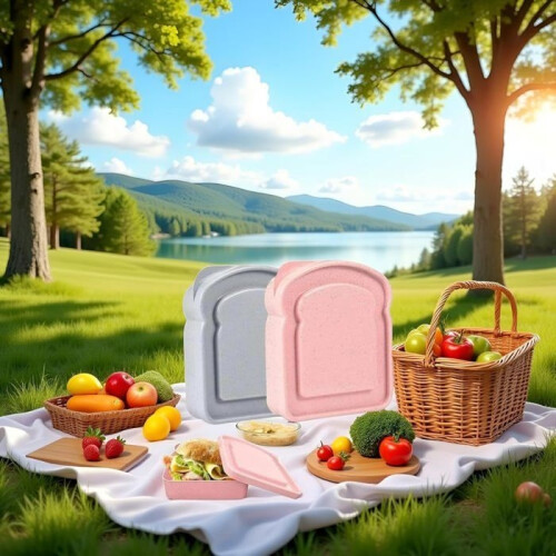 Sandwich Boxes - Set of 2 - Microwaveable - Washable - Random Colors 2