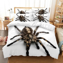 Zwarte Spider Teen Dekbedovertrek Set met Ritssluiting Zachte Dekbedovertrek 200x200 cm[143]