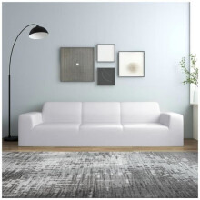 Housse de canapé - VGEBY - Extensible - Housse amovible - Polyester - Blanche