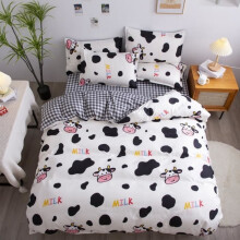 Beddenset voor 2 personen, dekbedovertrek 220x240 cm voor meisjes, 4-delige beddenset van bedrukt microvezel, stijl A