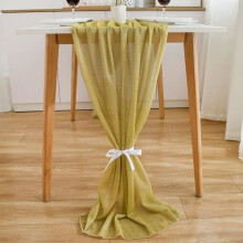 Chemin de table - Décoration de table - Mousseline de soie - Doré - 300 x 70 cm - Style contemporain