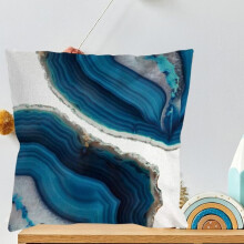 Housses de coussin - Sans marque - Marbre bleu marine et or - 45 x 45 cm - Lot de 4 - Style scandinave