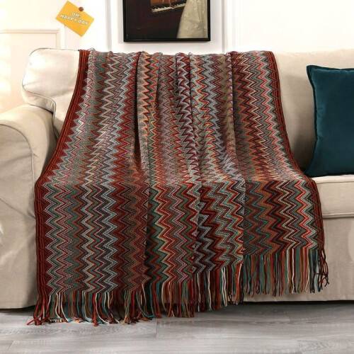 Sofa throw - AIMOONSA - Tribal Mandala - 130x200 cm - Multicoloured - Soft polyester 1