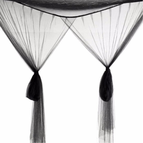 TEMPSA Canopy Bed Mosquito Net, Black Voile 1