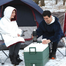 Couverture d'hiver chaude à capuche, peignoir réversible unisexe en polaire avec manches