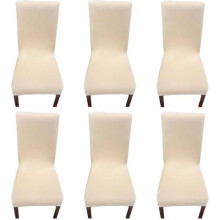 Housses de chaises extensibles - Lot de 6 housses de chaises pour la décoration de salle à manger de mariage, avec élastique, couleur