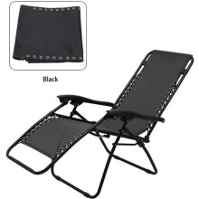 Replacement cover - Universal - Chaise longue - Breathable fabric - Black - 160x43 cm