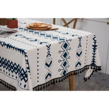 Nappe rectangulaire - NAYOROOM - 140 x 200 cm - Imperméable - Antitache - Coton et lin
