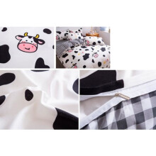 Parure de lit 2 personnes, housse de couette 220 x 240 cm pour fille, ensemble de literie 4 pièces en microfibre imprimée, style A