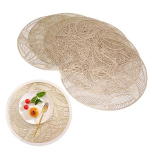 Set de table rond - OMABETA - Set de table rond découpé - PVC écologique - Résistant à la chaleur - 38 cm