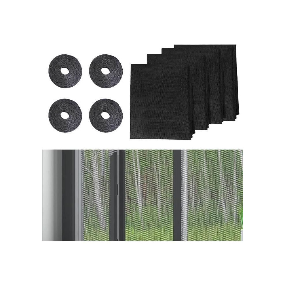 4-Piece Window Mosquito Net Roll 150X130 Cm Cuttable Mosquito Net Insect Screen With 4 Adhesive Strips 9102920015223