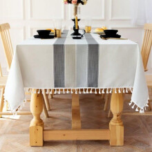 Nappe carrée - GRANDE HAUTEUR - 140 x 140 cm - Coton et lin - Antitache - Lavable
