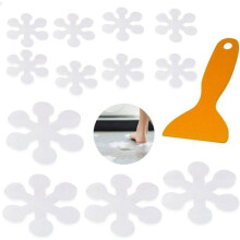 Set di 40 adesivi antiscivolo a forma di fiore, strisce antiscivolo per vasche da bagno e docce, trasparenti e adesivi per vasca da