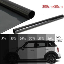 Rouleau de film teinté noir pour vitres de voiture 300 cm x 50 cm pour voiture, auto, maison, vitres, protection solaire UV été [D204765]