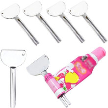 Set di 5 tubetti a pressione, accessori in metallo per dentifricio e cosmetici, facili da usare.