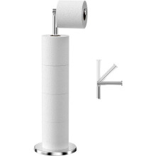 Porta carta igienica autoportante - Acciaio inossidabile, supporto per dispenser di carta igienica con base pesante (argento)