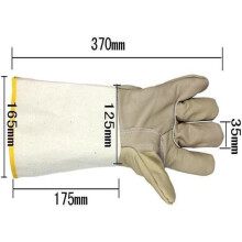 Gants de soudage de 38 cm en cuir de vachette résistant aux rayures et à la chaleur, pour barbecues, jardinage, camping, réchauds,