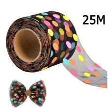 Roll of Tulle - MARSEE - Black - 6 cm wide - 25 meters - Birthday Decoration