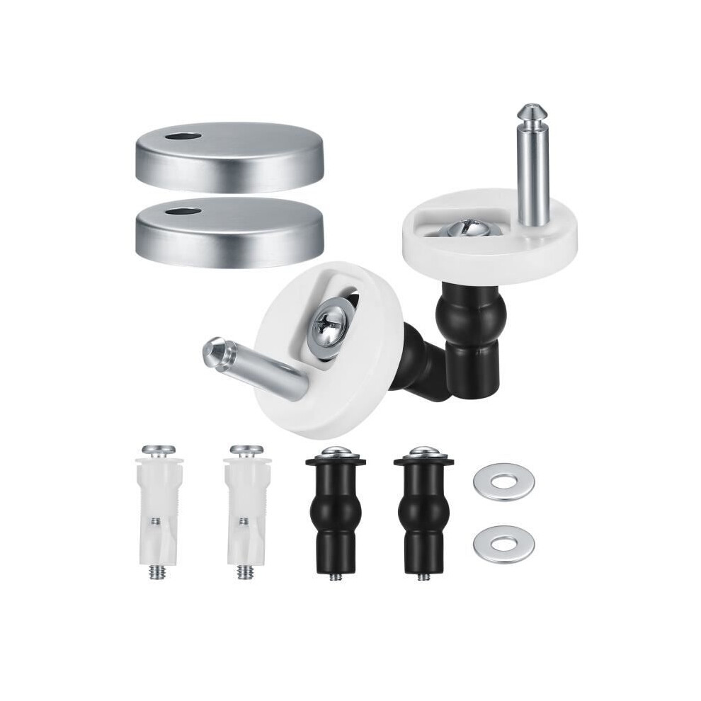6 Pieces Universal Toilet Seat Fixing Set For Hinged Toilets, Replacement Toilet Seat Hinge Rubber Screws 9102920015858