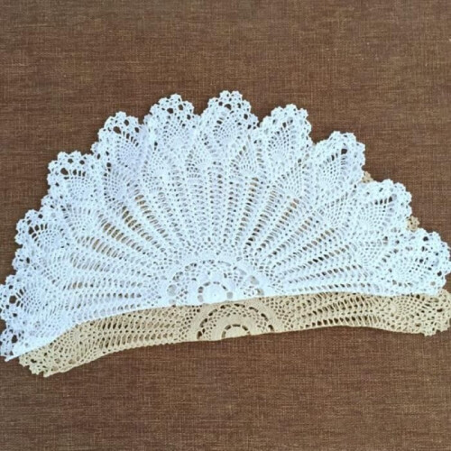 Nappe - Vintage - 90 cm - Coton - Ronde - Faite main 2