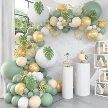 Kit de décoration de ballons vert sauge - 128 pièces - Mariage, anniversaire, Saint-Valentin