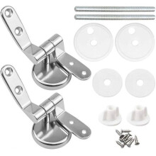 Toilet Seat Hinge Fasteners, Pack of 2 Replacement Toilet Seat Hinges with Zinc Alloy Fixings