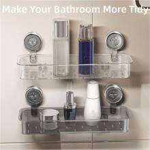 Étagère de douche à ventouses, support de rangement ondulé à ventouses, organisateur de salle de bain en acrylique pour douche
