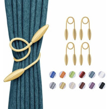 Ensemble de 4 embrasses de rideaux décoratives de style européen, torsadées et créatives (or clair), pour les fenêtres de la maison