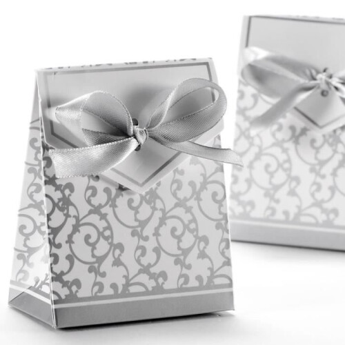 Favor Box - RUNFON - 50x - Silver - Romantic - Party Decoration