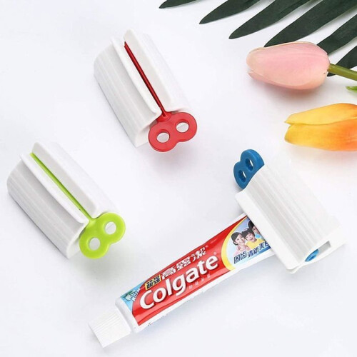 3 Multifunctional Toothpaste Squeezers with Manual Rotation and Anti-Waste Label
