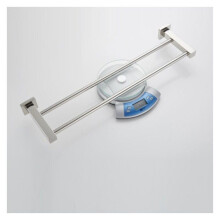 Portasciugamani doppio - YYV - 60 cm - Acciaio inox - Autoadesivo o a parete - Stile contemporaneo