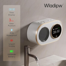 Automatic foaming soap dispenser with HD LED digital clock, wall-mounted foaming soap dispenser