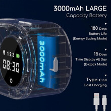 Distributeur de savon moussant automatique avec horloge numérique LED HD, distributeur de savon moussant mural