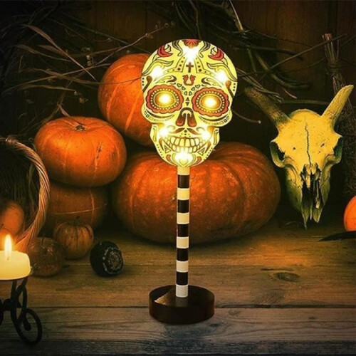 Lampe décorative d'Halloween - Lampe de table LED en forme de citrouille, kit multicolore