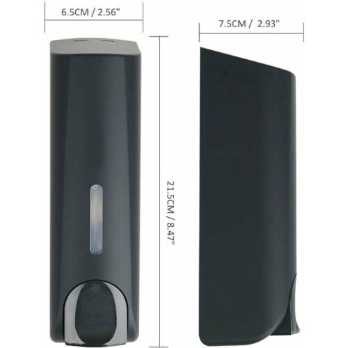 Soap dispenser - RNEMITERY - 350 ml - Wall mounted - Matte black - Durable ABS 1
