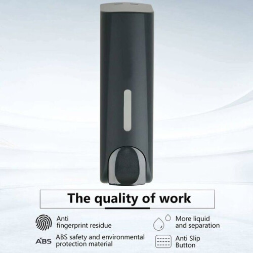 Soap dispenser - RNEMITERY - 350 ml - Wall mounted - Matte black - Durable ABS 2