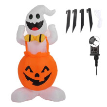 Decorazione gonfiabile - RYTTGOP - Modello zucca fantasma - LED - Silenzioso, autogonfiabile - Per interni/esterni