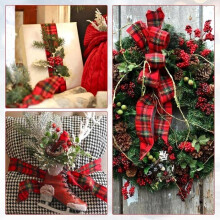 60mm tartan ribbon, twisted burlap ribbon, Christmas ribbon, Christmas ribbon for gift wrapping