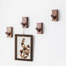 Wandkapstok - LARGEIGHT - Rechthoekig model van zwart walnoothout - 8 haken - Voor kinderen - Modern design