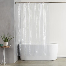 Rideau de douche - PEVA - 180 x 180 cm - Transparent - Imperméable - Résistant aux moisissures