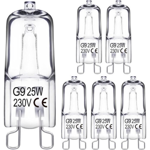 Ampoule halogène G9 - Marque - 25 W - Dimmable - Blanc chaud - Angle de diffusion 360