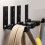 Ensemble de 6 patères pliables, fixation murale robuste en alliage d'aluminium, noir 1