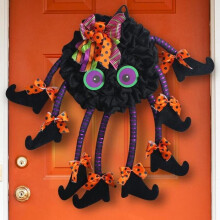 Ciondolo a forma di ragno per porta - Halloween - Decorazione - Nero - Bambino